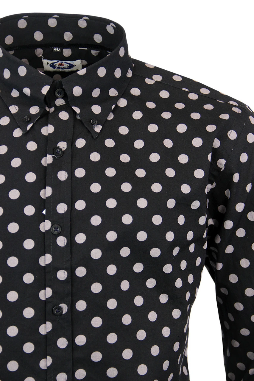 Purple Penny Dot Lane Retro 60s Mod MADCAP Shirt - Image 8