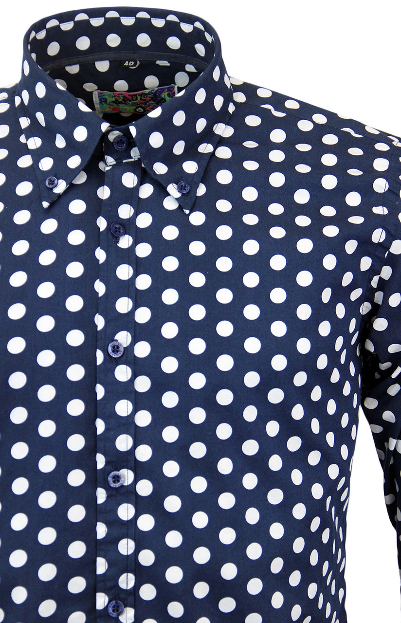Purple Penny Dot Lane Retro 60s Mod MADCAP Shirt - Image 14