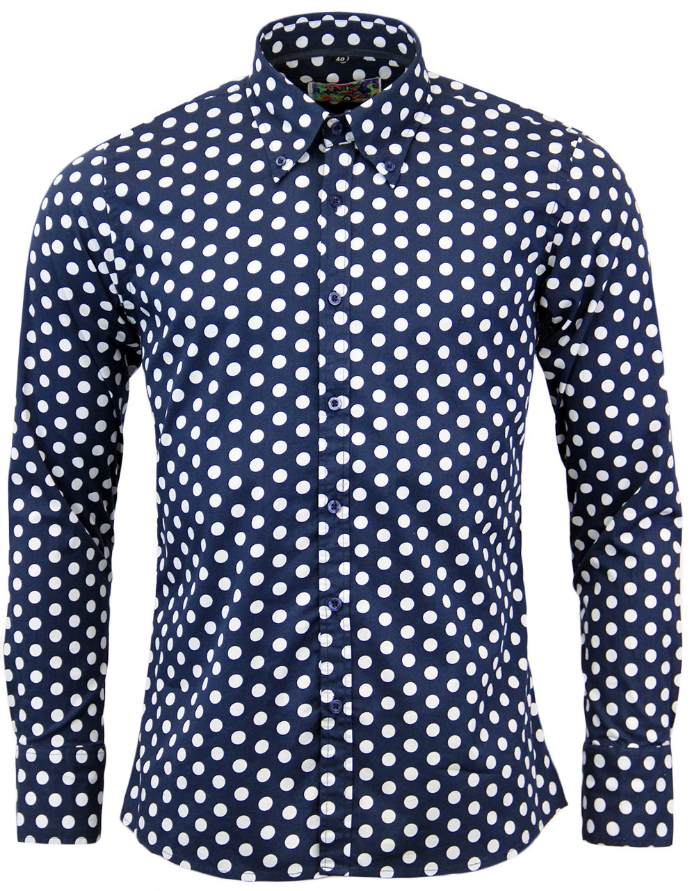 Purple Penny Dot Lane Retro 60s Mod MADCAP Shirt - Image 11