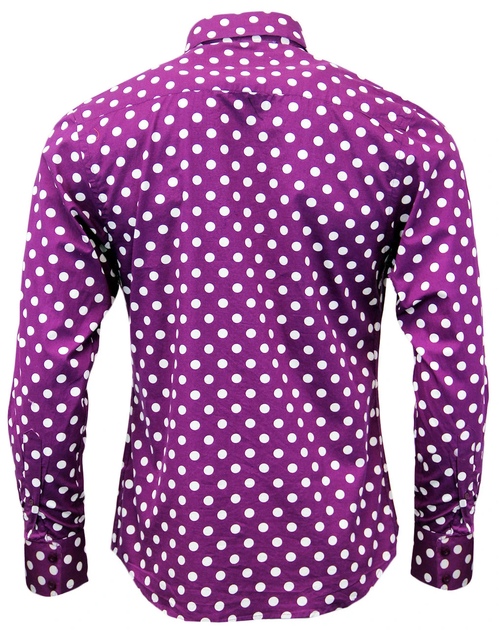 Purple Penny Dot Lane Retro 60s Mod MADCAP Shirt - Image 12