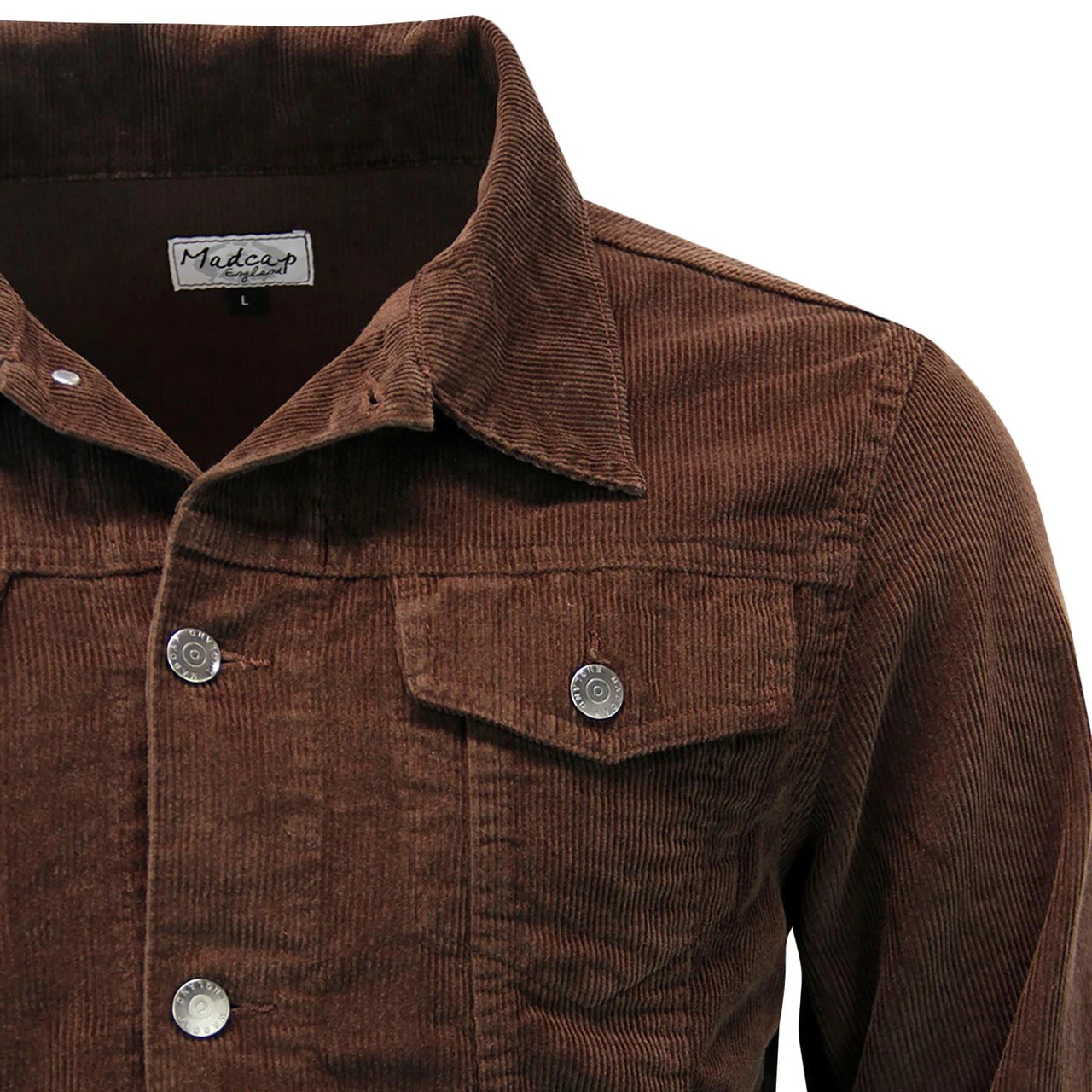 Woburn Retro Mod Cord Western Jacket In Black - Image 15