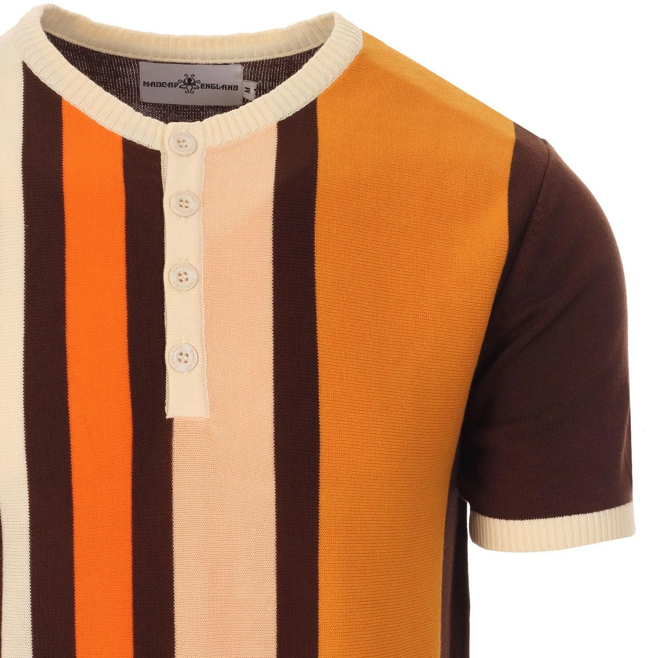 Zen Mod Stripe Knit Grandad Top (F) - Image 3