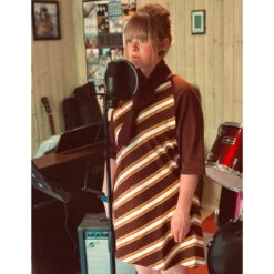 Cilla 60s Mod Stripe Dress W/ Scarf