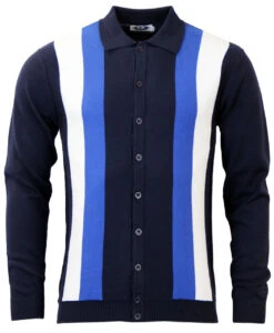 Best Retro Mod Panel Polo Cardigan
