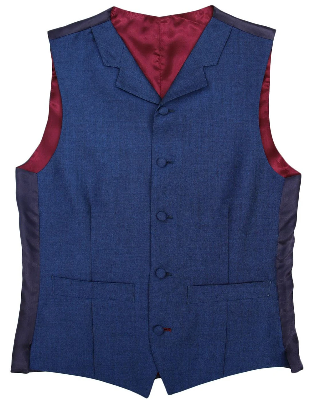 60s Mod Mohair Tonic Waistcoat BLUE - Image 3