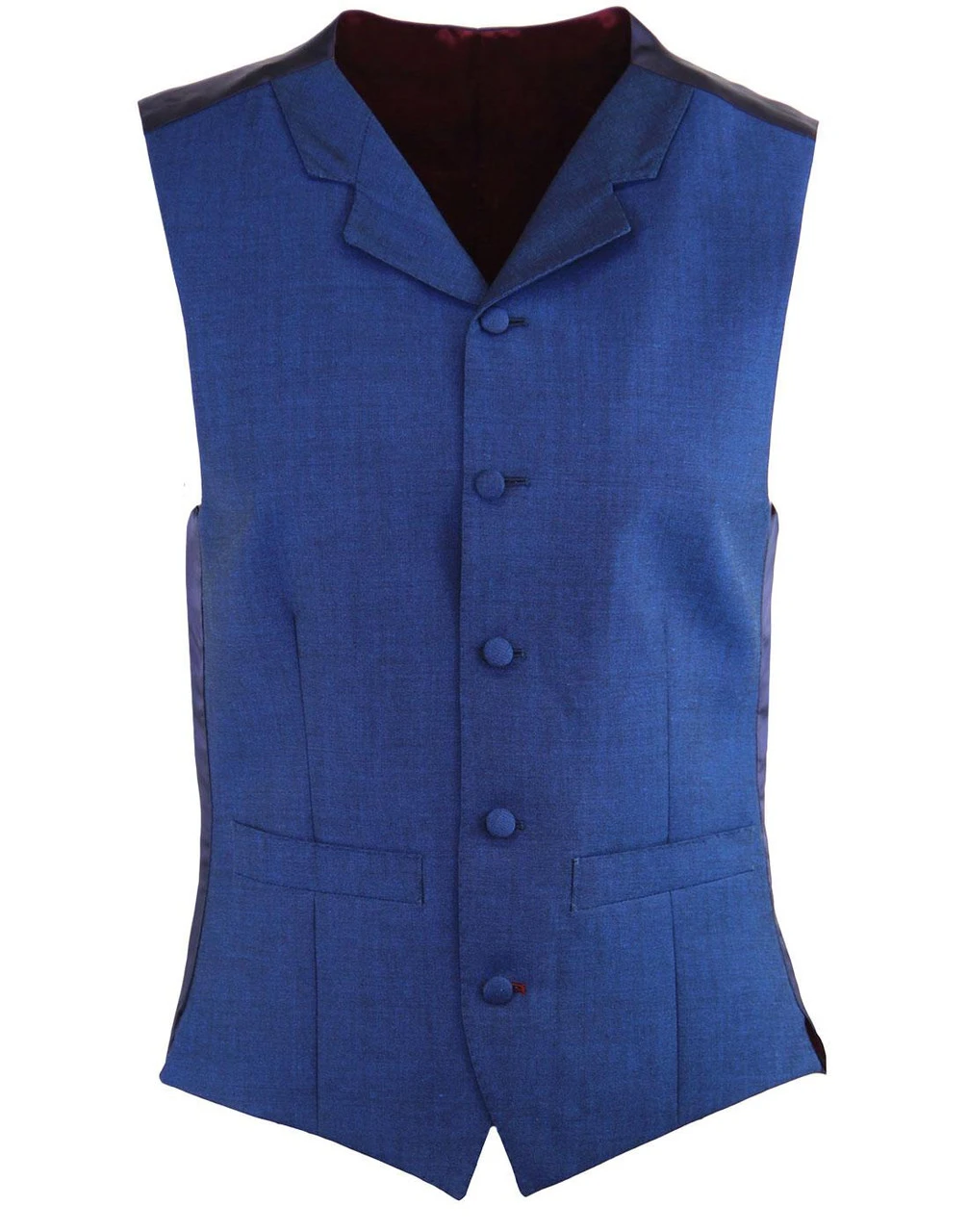 60s Mod Mohair Tonic Waistcoat BLUE - Image 4