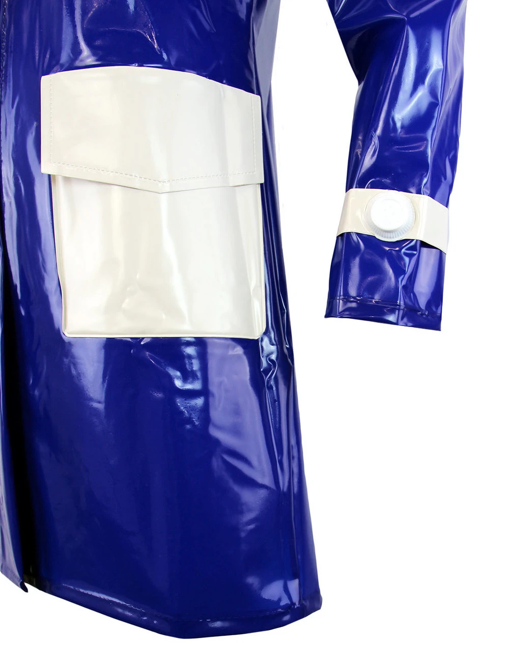 Robin Mod 2 Tone PVC Raincoat BLUE - Image 15