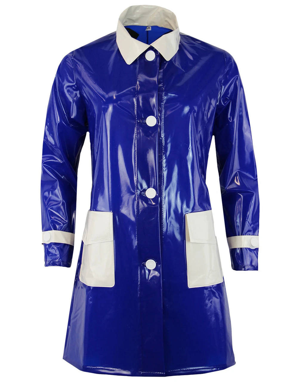 Robin Mod 2 Tone PVC Raincoat BLUE - Image 12