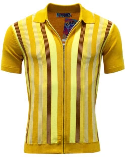 Capitol Mod Zip Through Stripe Polo