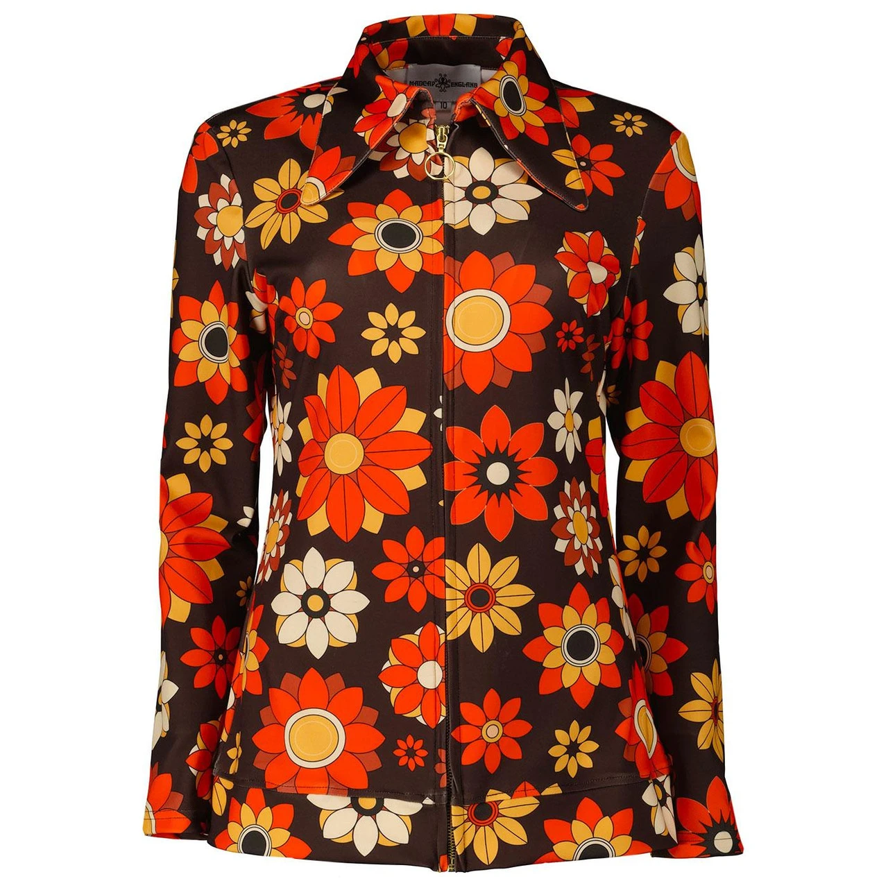 Juliet MADCAP Retro 70s Dagger Collar Zip Shirt N - Image 7