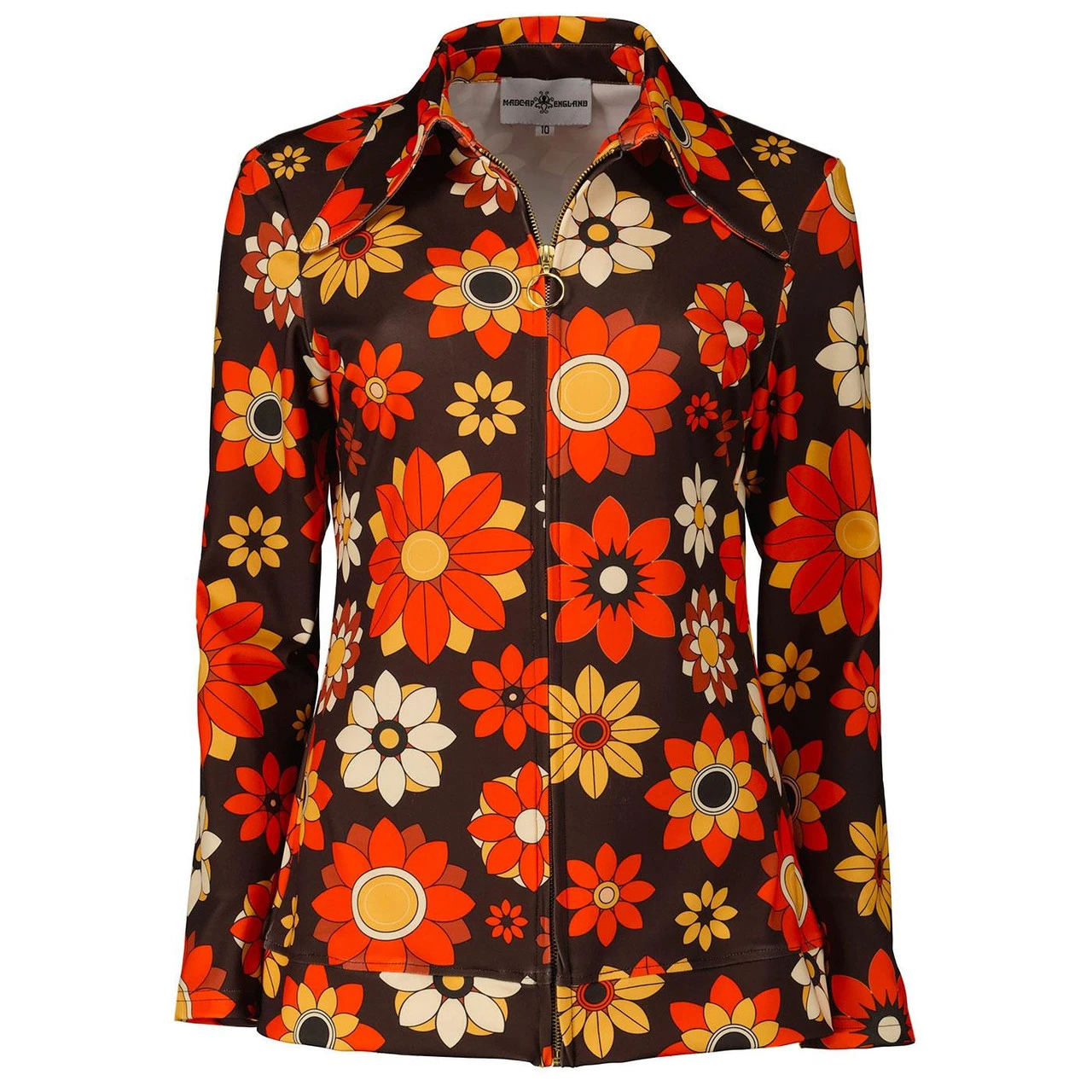 Juliet MADCAP Retro 70s Dagger Collar Zip Shirt N - Image 2