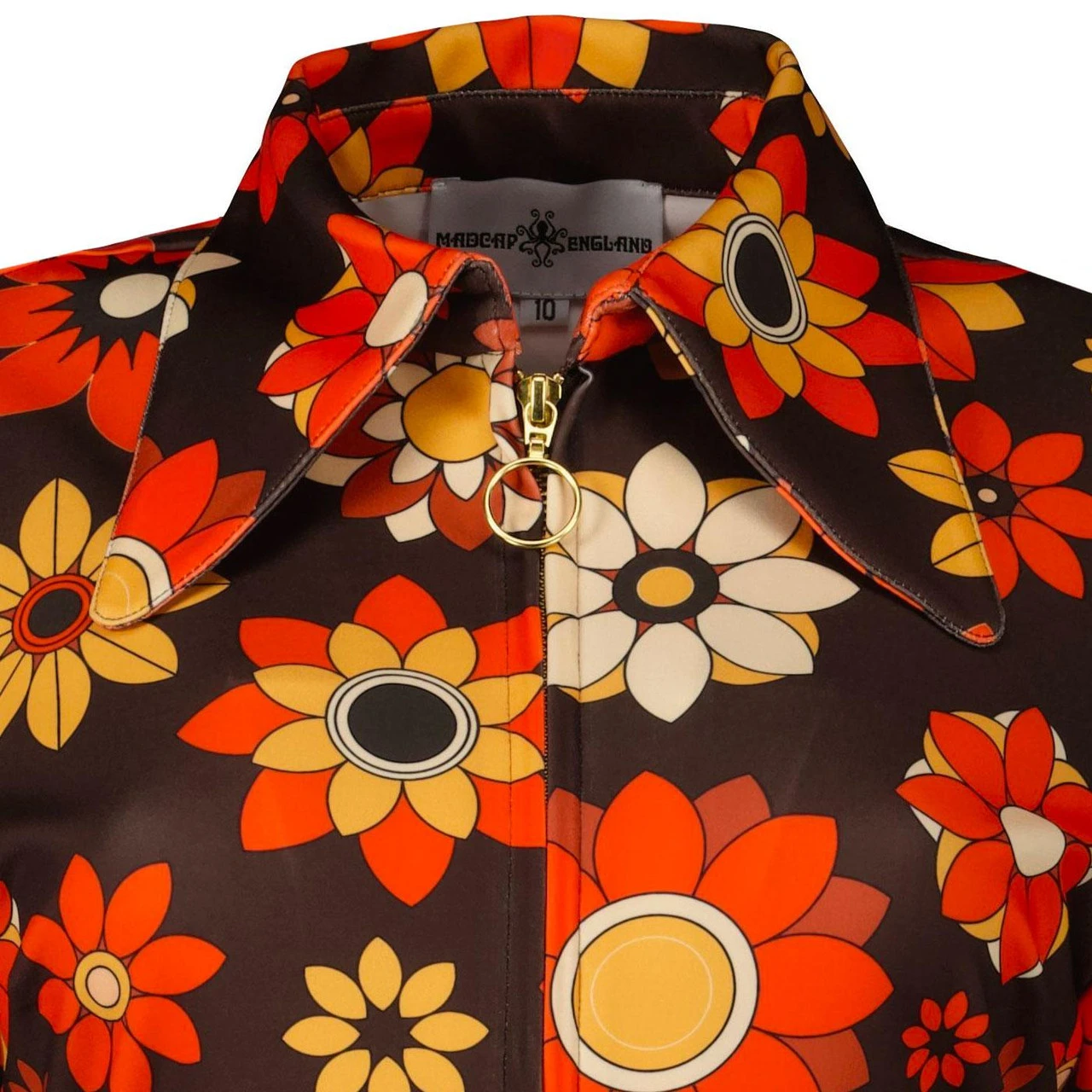 Juliet MADCAP Retro 70s Dagger Collar Zip Shirt N - Image 10