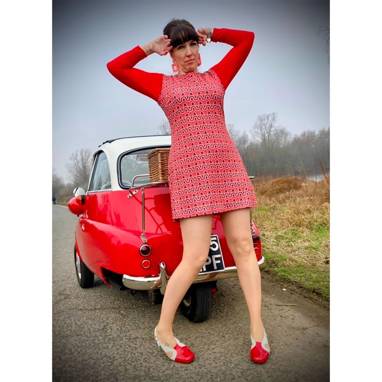 Daytripper Madcap 60s Retro Flower Shift Dress N - Image 9