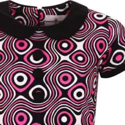 Dollierocker Op Art Mod Dress -Pink