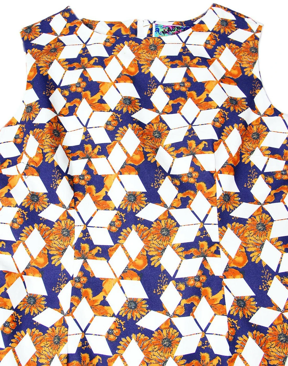 Sun Daisy Geo Retro Floral Dress - Image 2