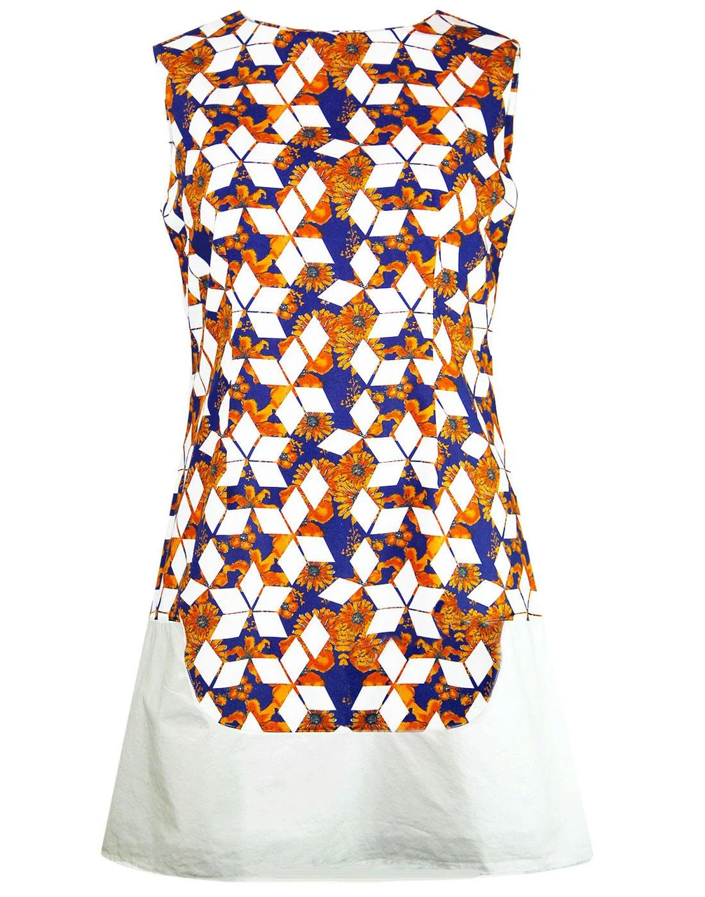 Sun Daisy Geo Retro Floral Dress