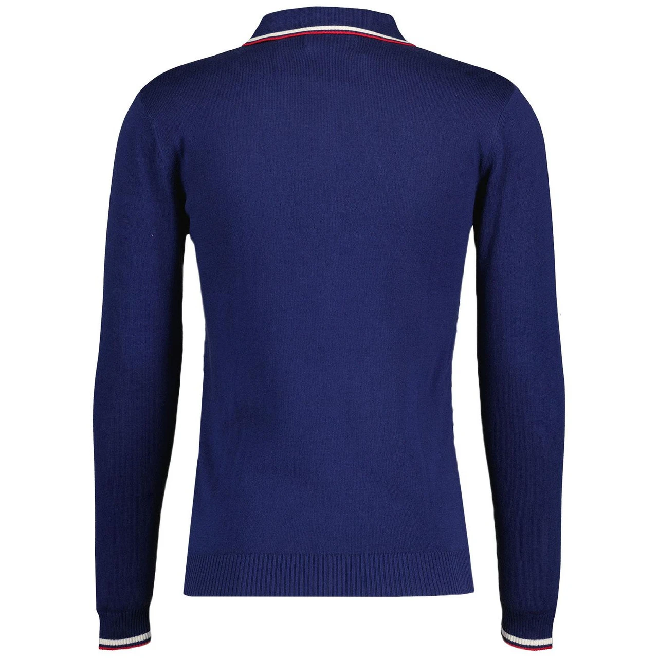 Apollo Mod Grid Check Big Collar Zip Polo Cardigan Snow White