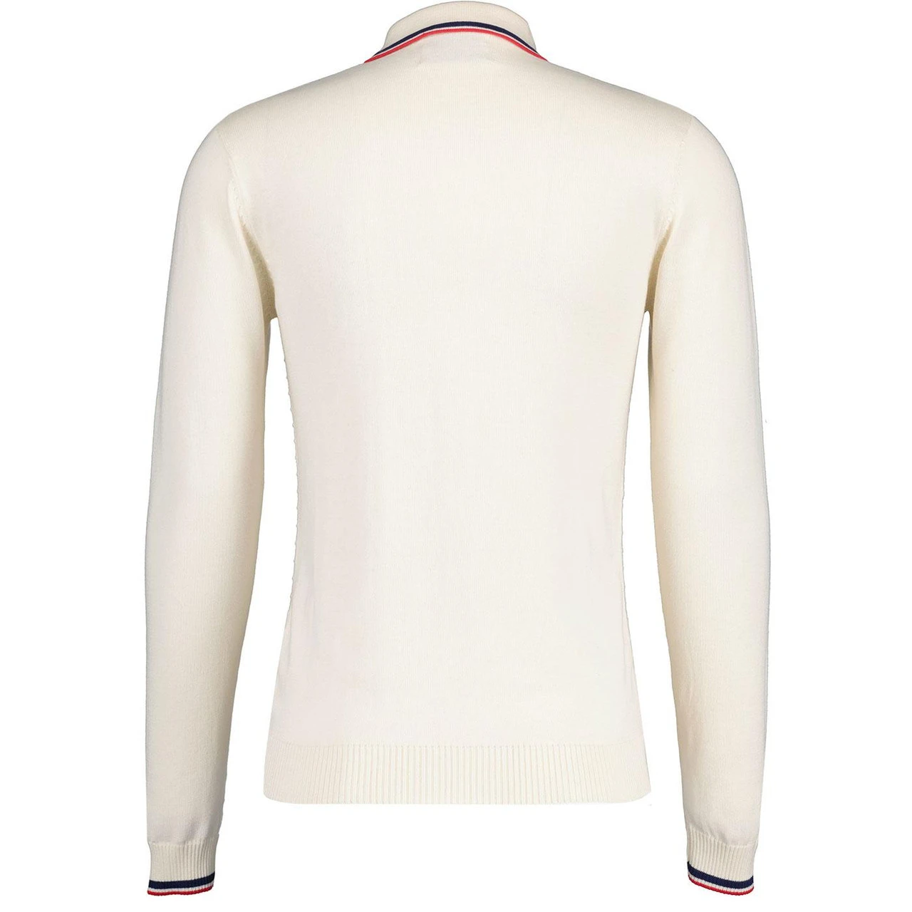 Apollo Mod Grid Check Big Collar Zip Polo Cardigan Snow White - Image 4