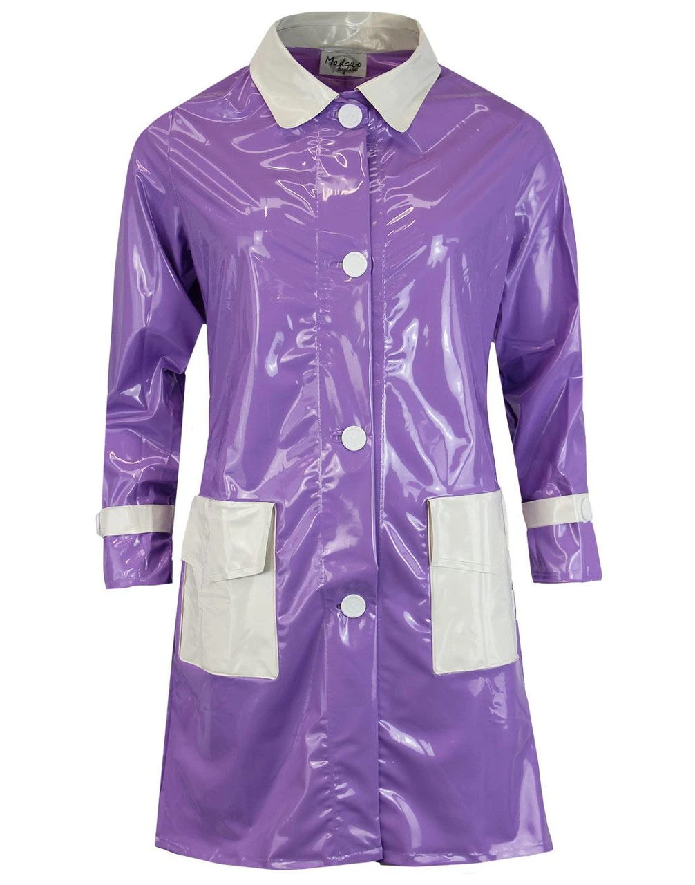 Robin Mod 2 Tone PVC Raincoat BLUE - Image 9