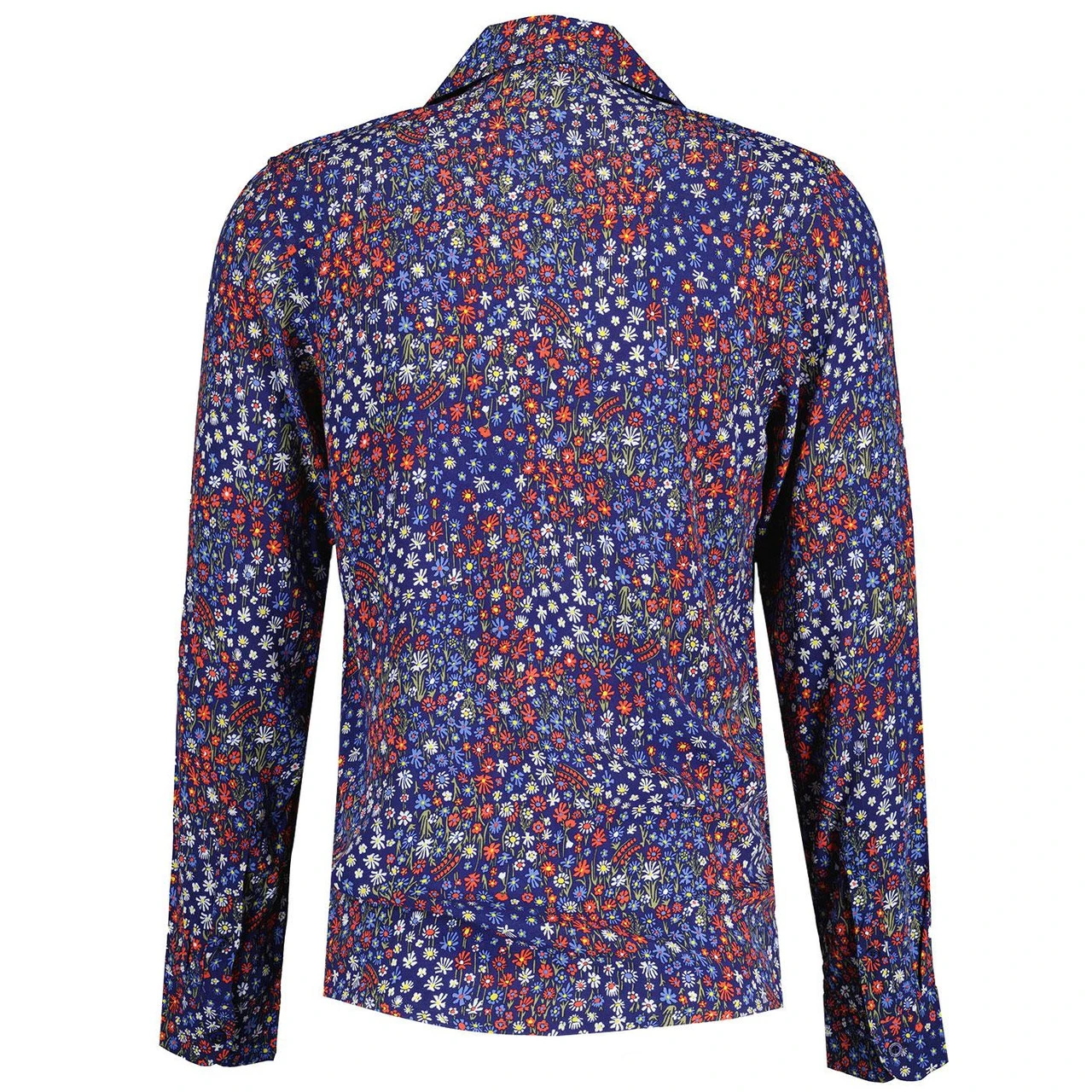 Rock-a-Hula Retro Rayon Ditsy Floral LS Revere Collar Shirt - Image 3