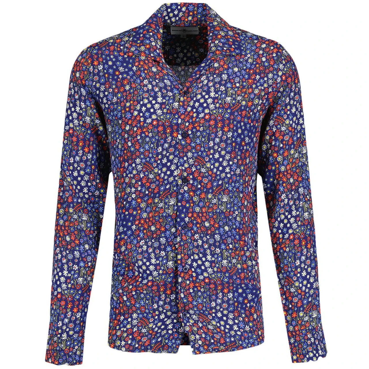 Rock-a-Hula Retro Rayon Ditsy Floral LS Revere Collar Shirt - Image 2