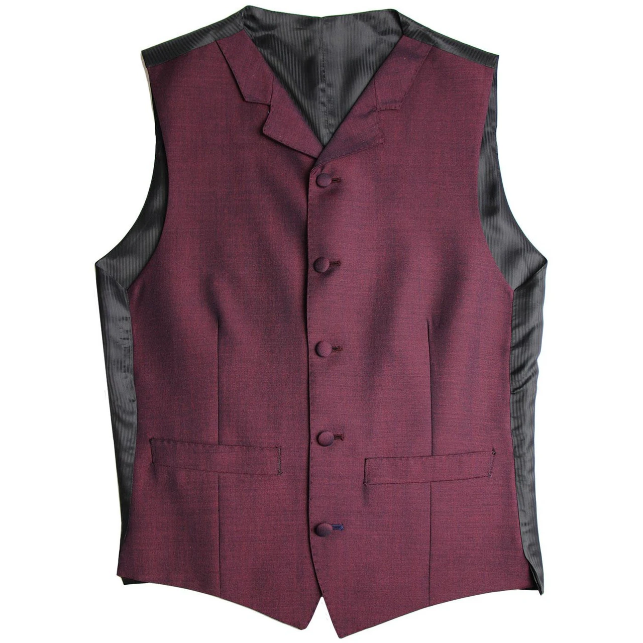 Mod Mohair Tonic Waistcoat BURGUNDY - Image 2
