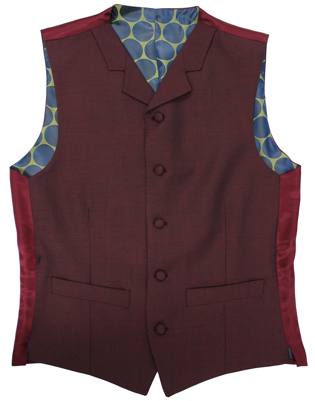 Mod Mohair Burgundy Tonic Waistcoat - Image 2