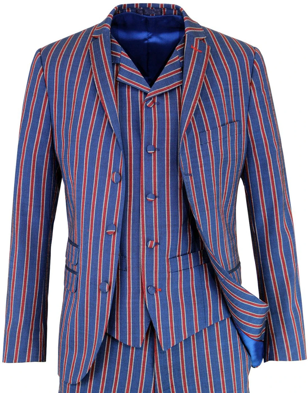 Mod 3 Button Regatta Stripe Blazer - Image 4