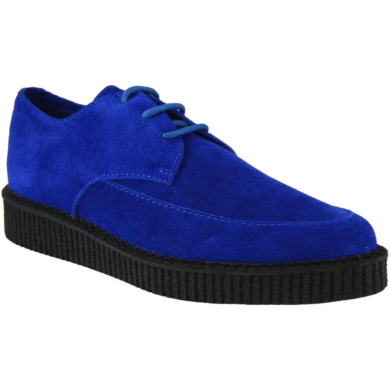 Stray Cat Retro Blue Suede Creepers - Image 4