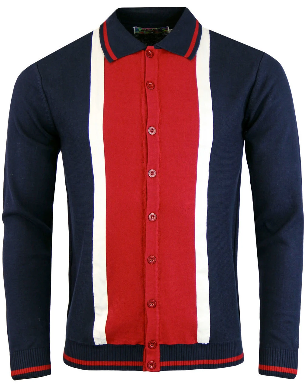 Marriott Suede Mod Polo Cardigan BM - Image 3