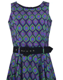 Teardrop 60s Mod Geo Circle Dress