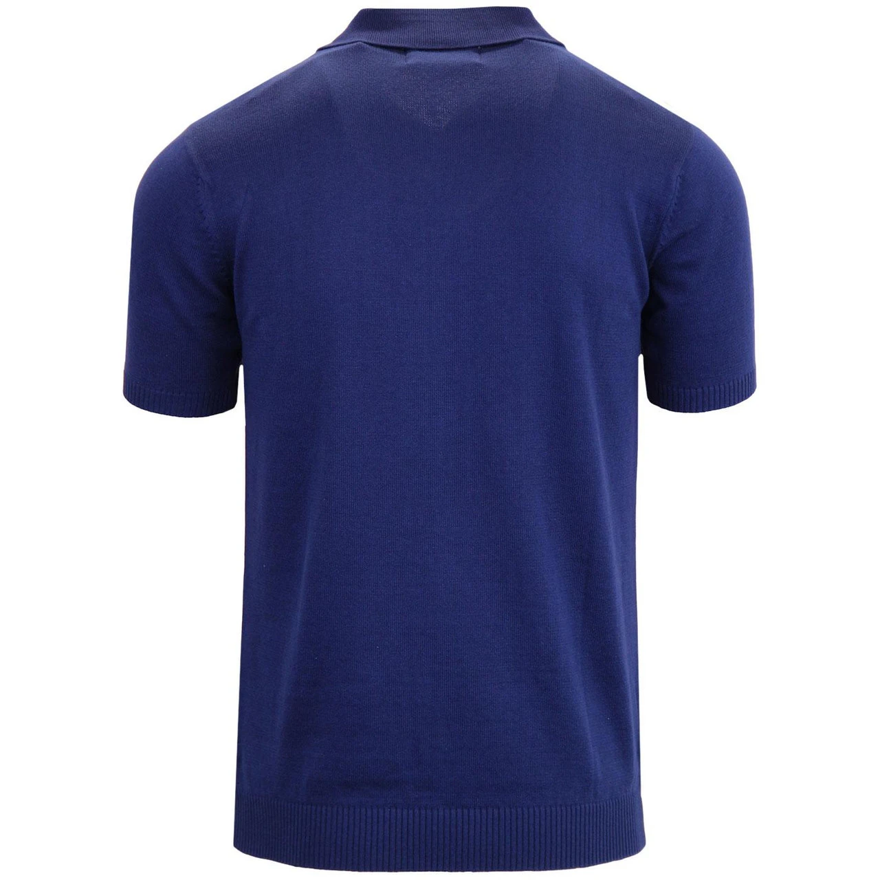 Victor 60s Mod Stripe Zip Polo BLUE - Image 3