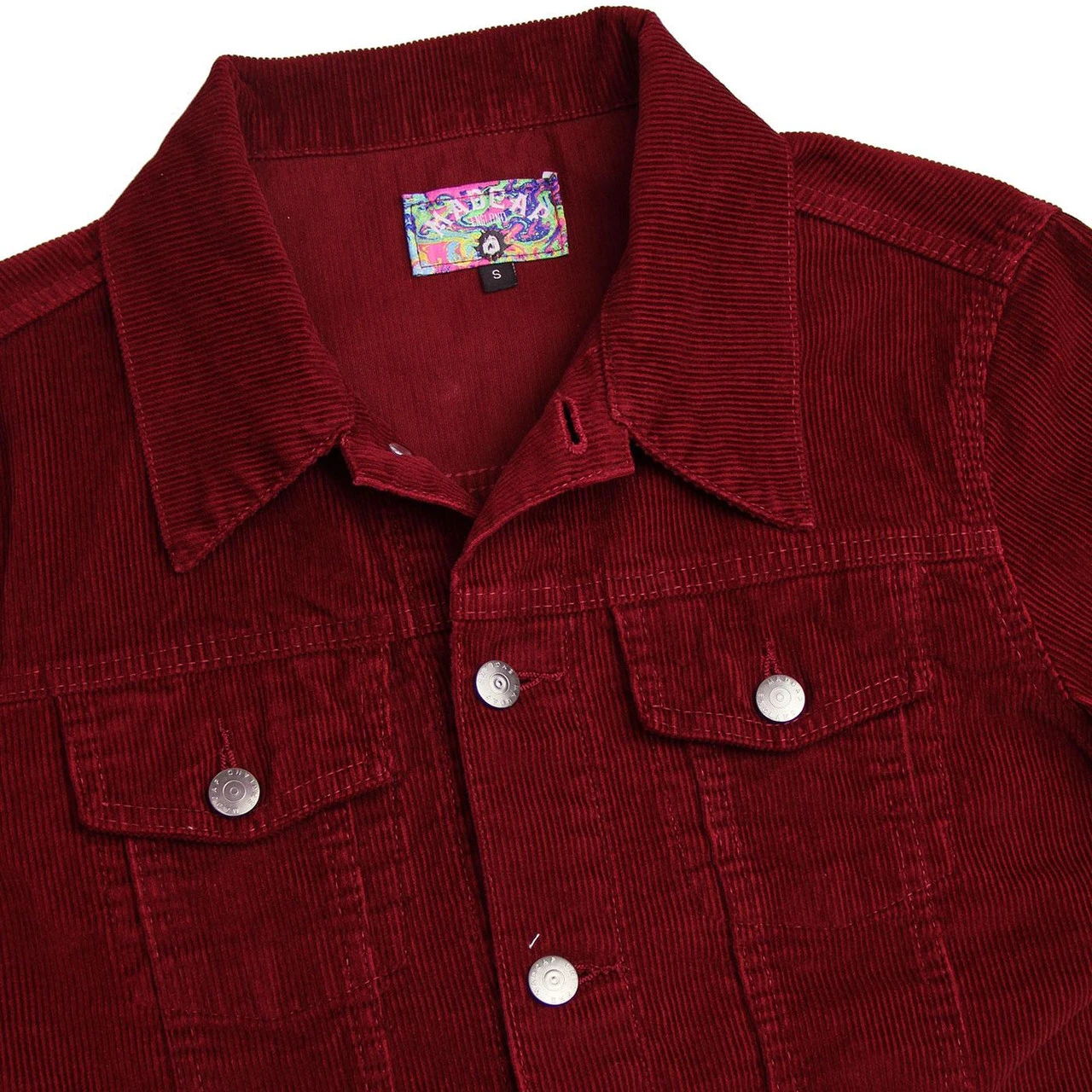 Woburn Retro Mod Cord Western Jacket In Tawny Port - Image 5