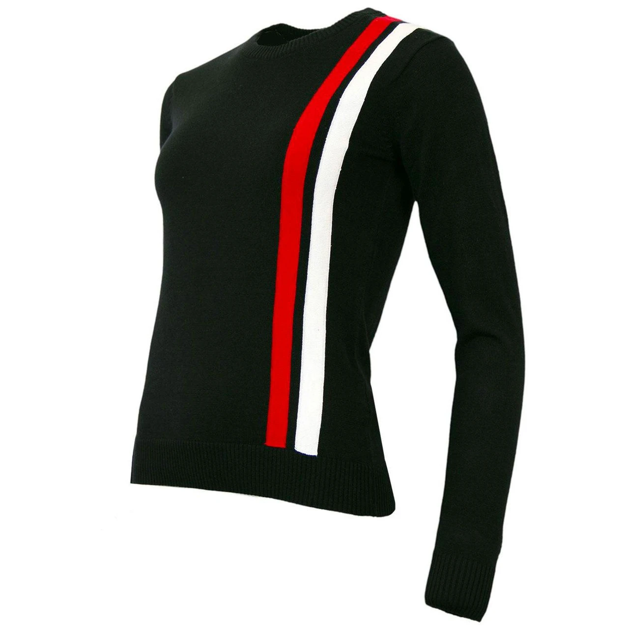 60s Mod Women's Racing Jumper WHITE - Image 3