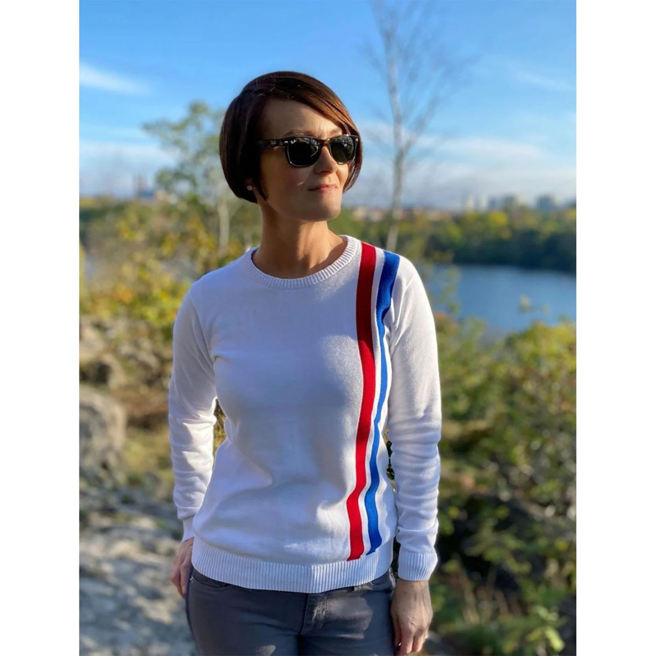 60s Mod Women's Racing Jumper WHITE - Image 13