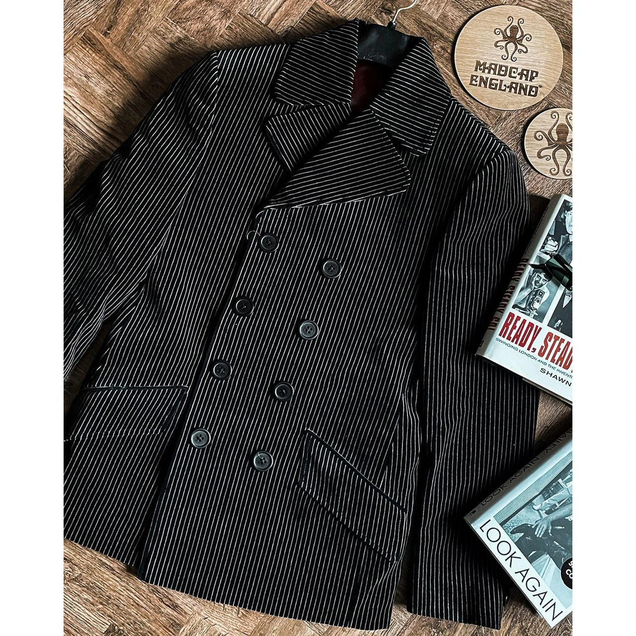 Rare Breed Velvet Pinstripe Blazer - Image 5