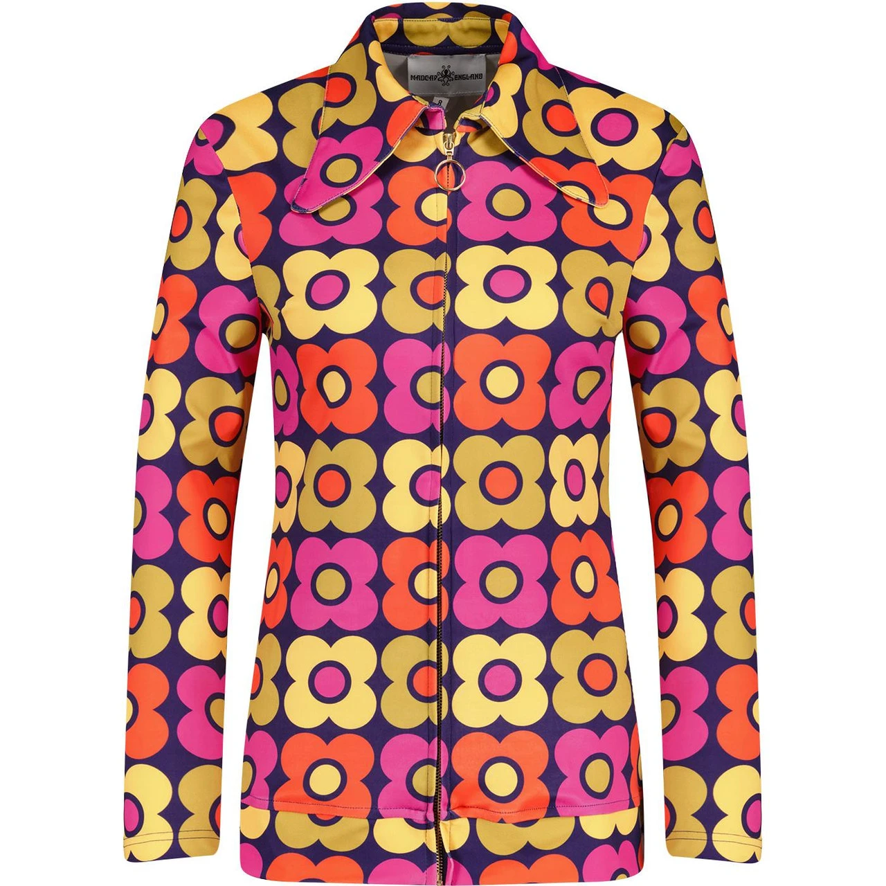 Juliet MADCAP Retro 70s Dagger Collar Zip Shirt N