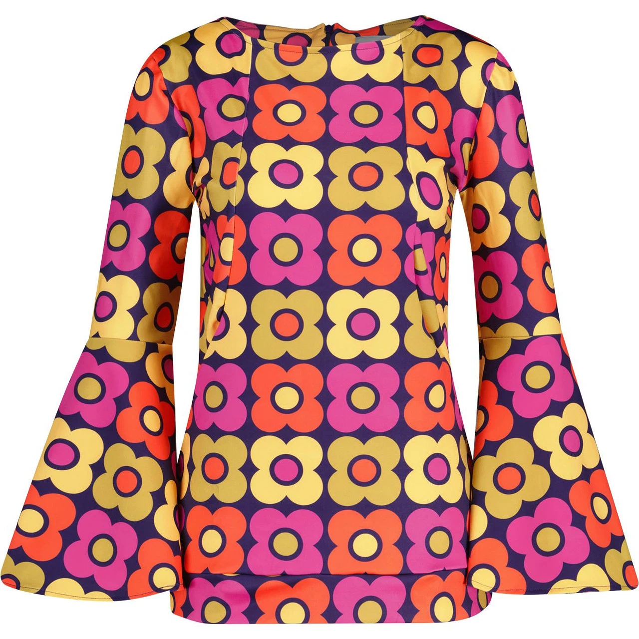 Stargaze 70s Flower Bell Sleeve Top - Image 5