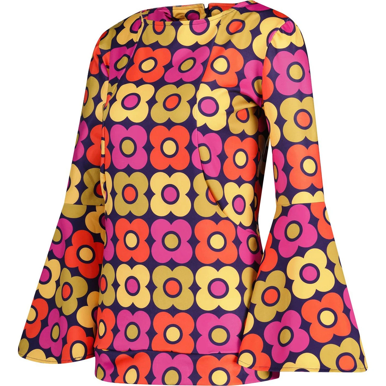 Stargaze 70s Flower Bell Sleeve Top - Image 7